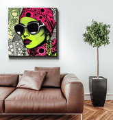 Inked Intensity abstract wrapped canvas in vibrant colors